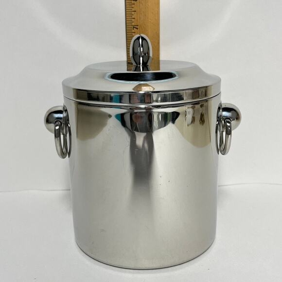 Crate & Barrel Chrome Double Wall Small Ice Bucket - Picture 7 of 7